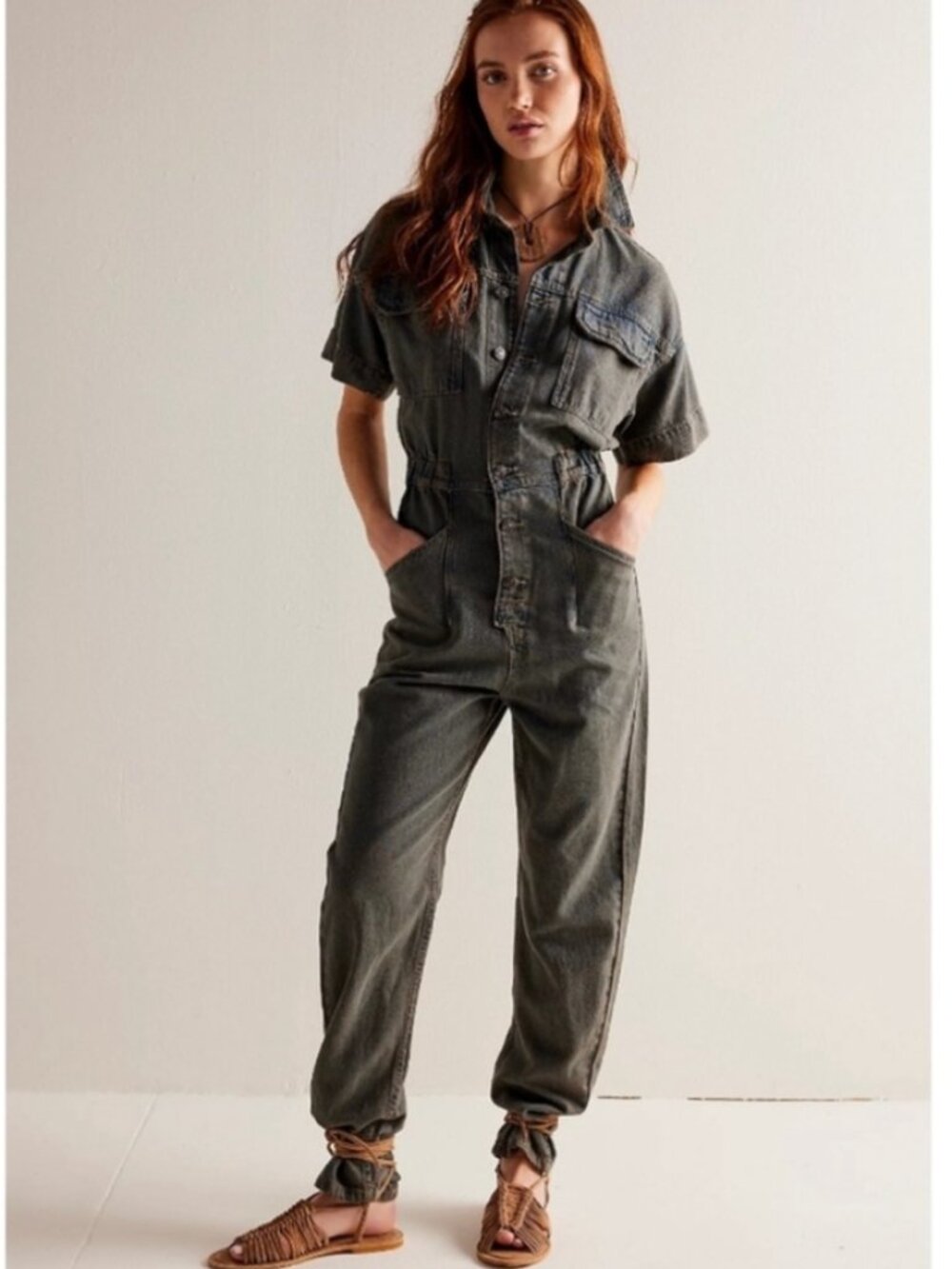 Free People Marci Coveralls - Ian Indigo Size M